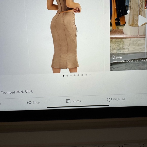 House of CB Lace-up Satin Trumpet Midi skirt - Picture 5 of 5